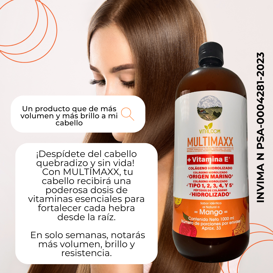 "Multimaxx Mango Tú Colágeno Marino Que Te Devuelve la Juventud Desde Adentro