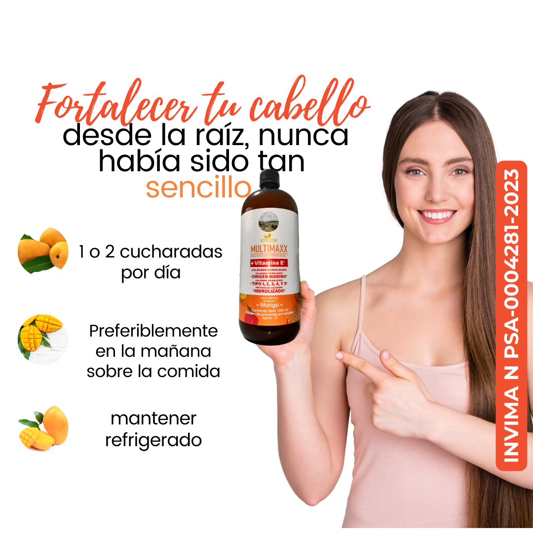 "Multimaxx Mango Tú Colágeno Marino Que Te Devuelve la Juventud Desde Adentro